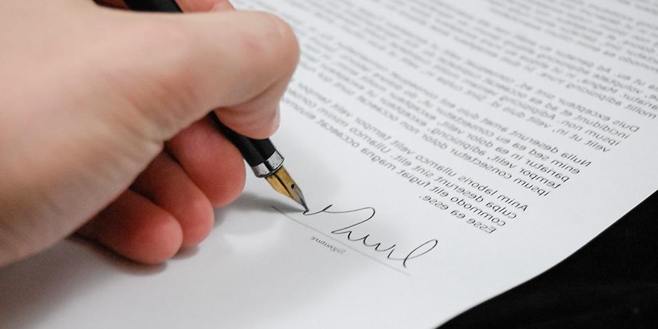 Person signing a document