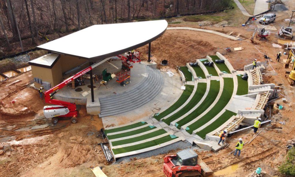 Wide angle ariel view of Amphitheater