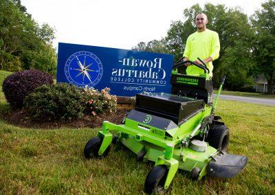 Electric Mower Being Used