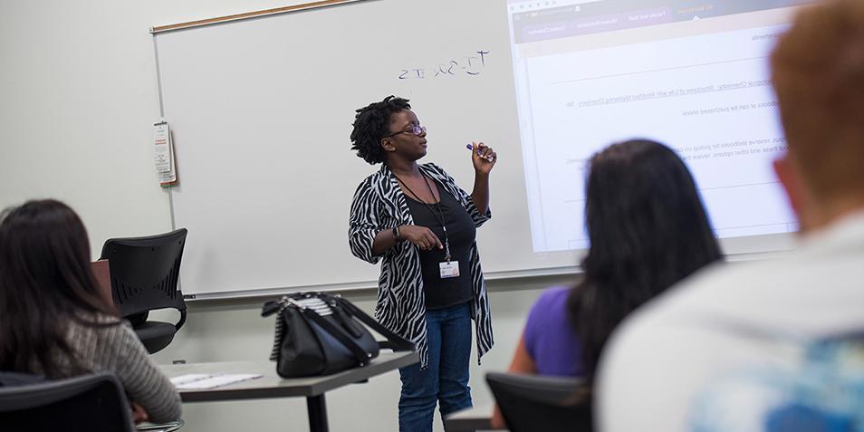 Instructor teaching a class