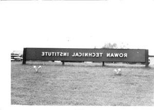 Rowan Technical Institute Entrance sign, June 1970