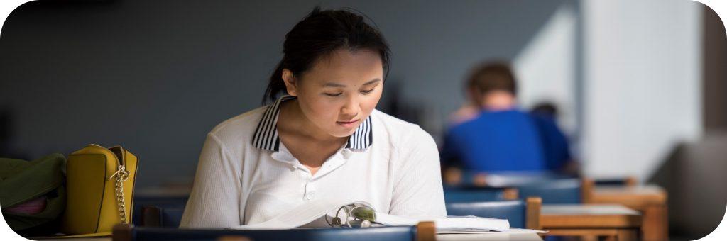 Student in Library