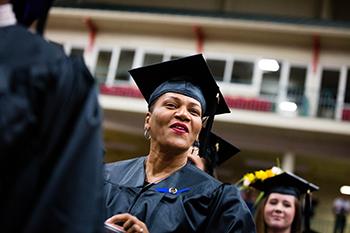 Graduate processing into the arena