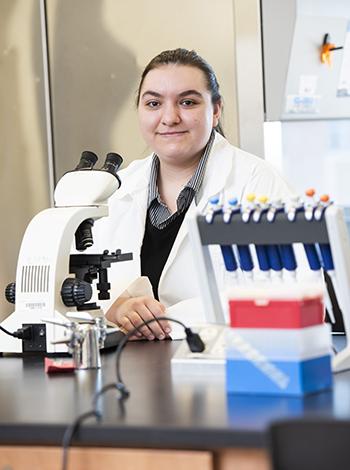 Fiona Clark in lab