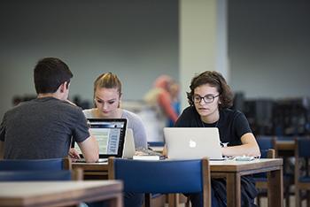 Students in the library